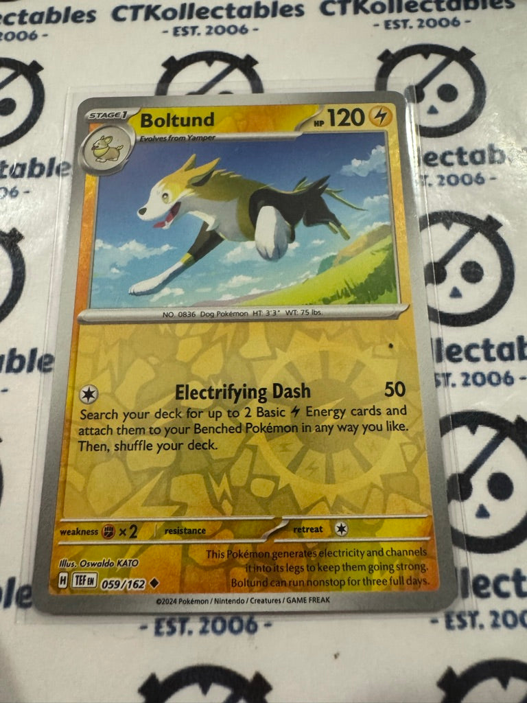 Boltund Reverse Holo Scarlet & Violet Temporal Forces # 059/162 Pokemon