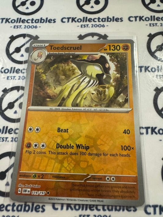 Toedscruel Reverse Holo #119/197 2023 Obsidian Flames Pokemon Card
