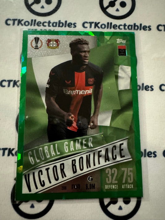 2023-24 TOPPS MATCH ATTAX Victor Boniface Global Gamer #209 Soccer Card