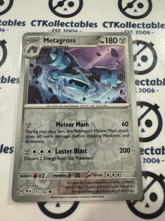 Metagross Reverse Holo Scarlet & Violet Temporal Forces # 115/162 Pokemon