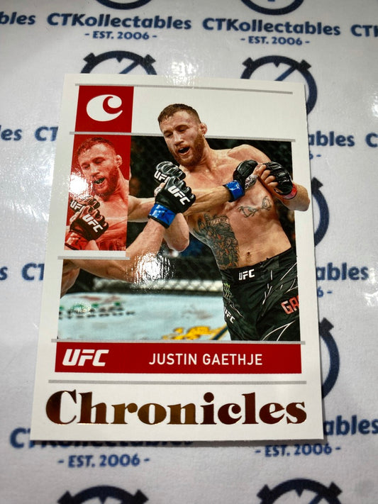 2022 UFC Panini Chronicles Base Bronze #47 Justin Gaethje - Lightweight