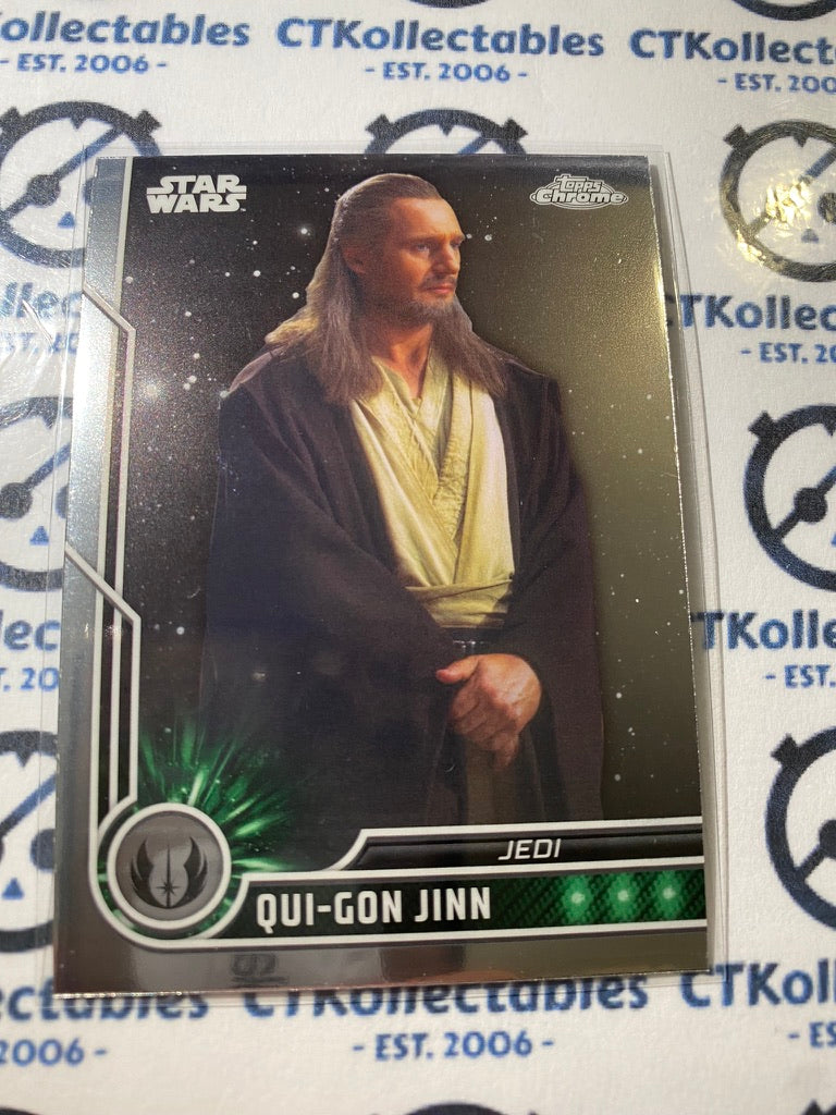 2023 Topps Chrome Star Wars - # 60 Qui-gon Jinn Chrome Base Card