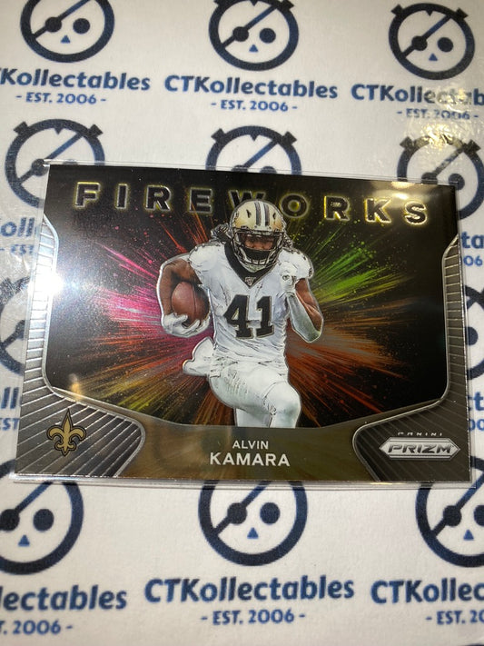 2020 NFL Prizm Alvin Kamara Fireworks #7 Saints