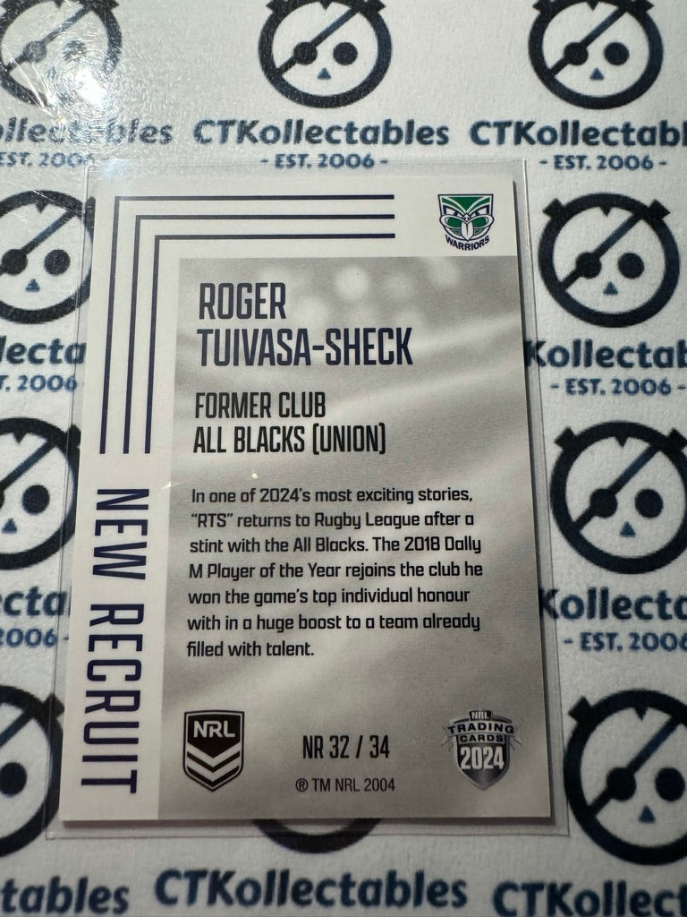 2024 NRL TLA Elite New Recruit - Roger Tuivasa-Sheck NR32 Warriors