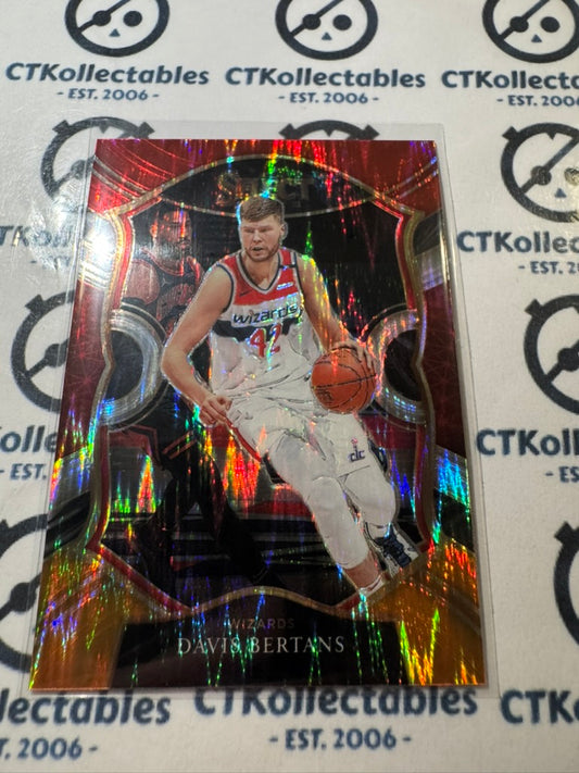 2020-21 Panini NBA Select Davis Bertans Red Orange Flash Concourse #28 Wizards