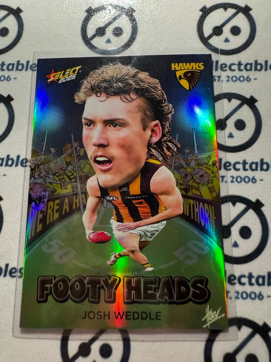 2025 AFL Footy Stars Footy Heads Josh Weddle FH60 Hawks