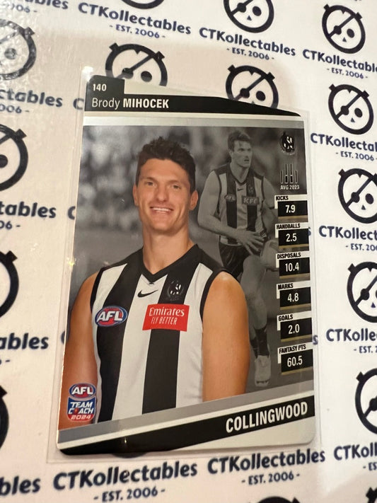 2024 AFL Teamcoach Silver Card #140 Brody Mihocek Magpies