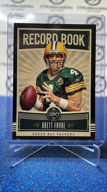 2020 NFL Legacy Brett Favre Record Book Black 1/1 one of one ! RB-BF Packers