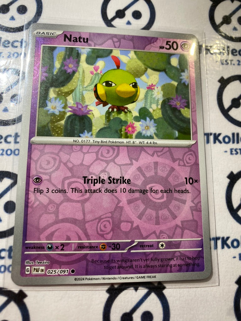 Natu reverse holo #025/091 2024 Paldean Fates Pokemon Card – CTKollectables