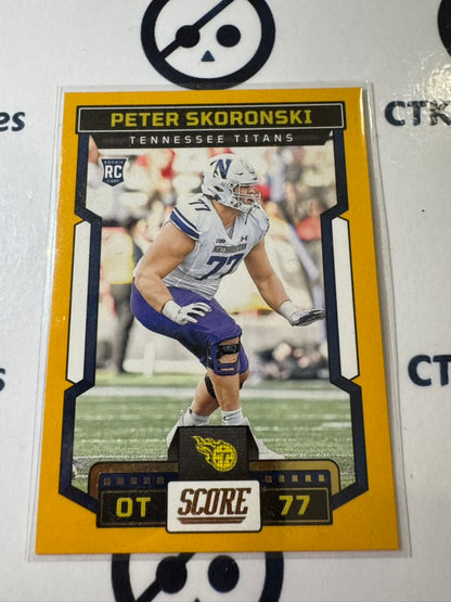 2023 NFL Score Gold #397 Peter Skoronski Tennessee Titans RC