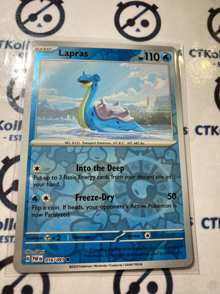 Lapras reverse holo #016/091 2024 Paldean Fates Pokemon Card