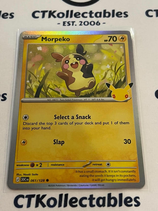 Morpeko 061/128 Holo Foil ENG 30th Anniversary Celebration Pokemon TCG