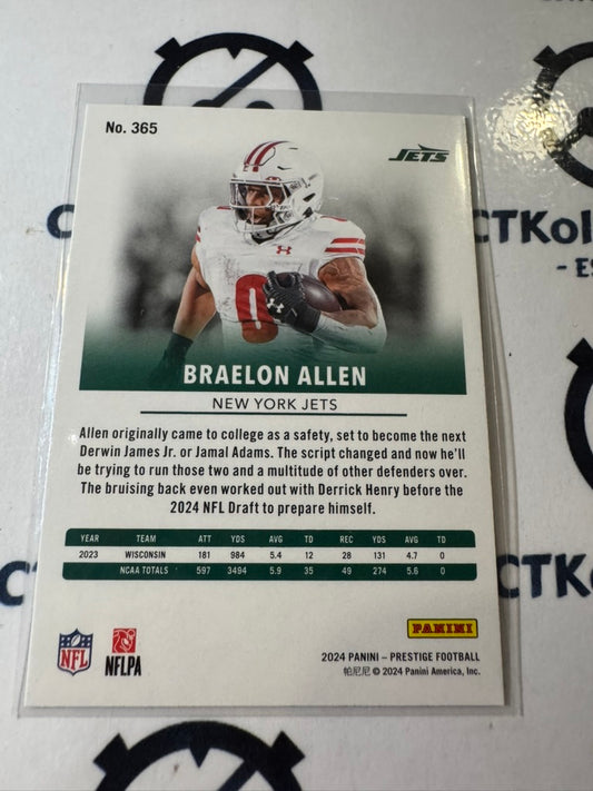 2024 NFL Prestige Diamond Xtra Points Rookie #365 Braelon Allen New York Jets