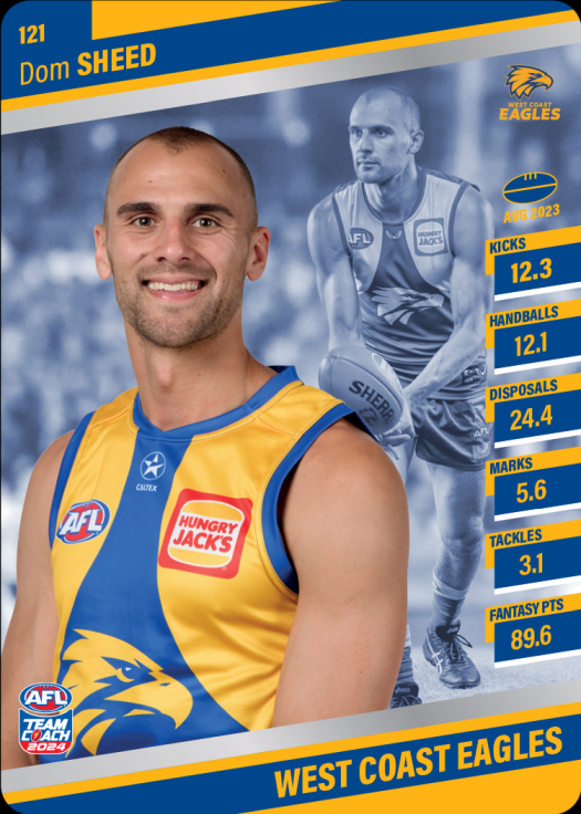 2024 AFL Teamcoach Silver Card - Dom Sheed #121 Eagles