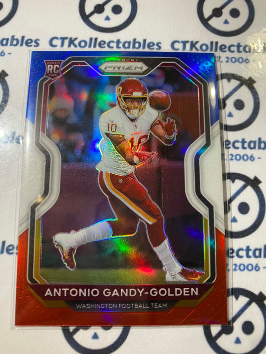 2020 NFL Prizm Antonio Gandy-Golden Red White & Blue RC Prizm #385 Washington