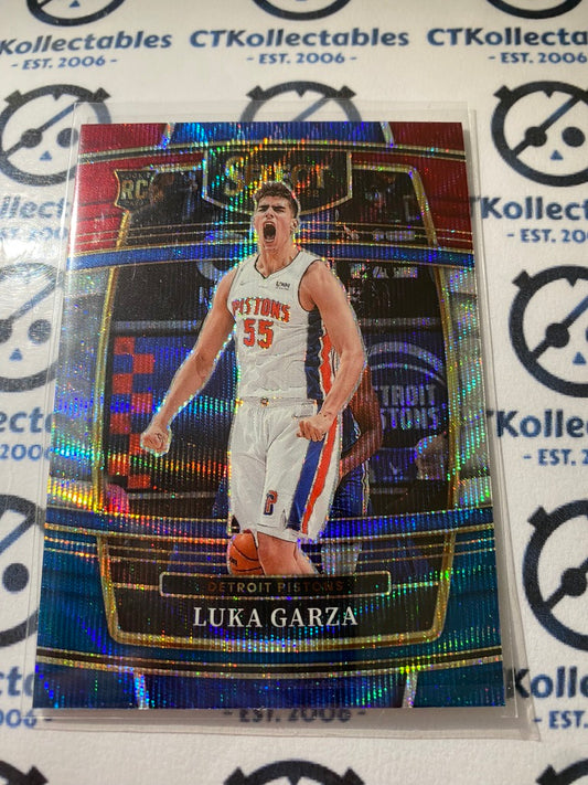 2020/21 Panini NBA Select Luke Garza Red White Blue Prizm #22 Pistons