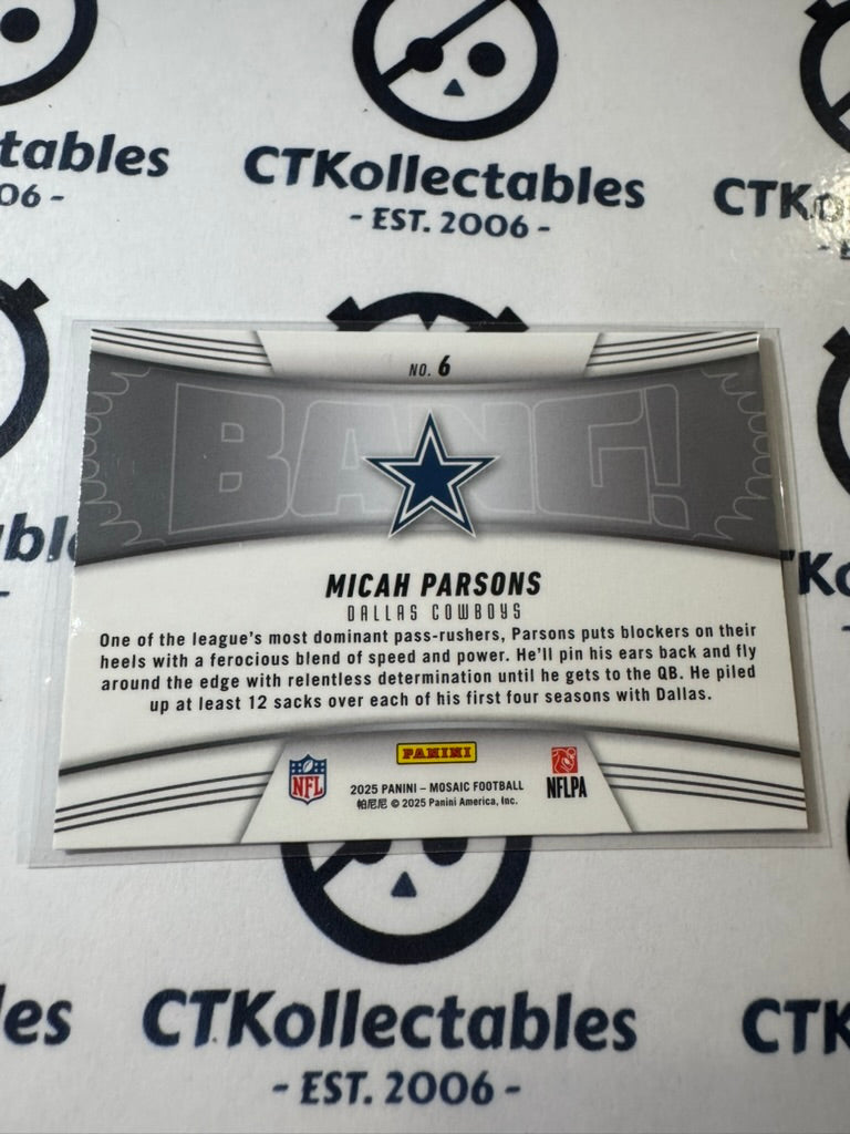 2025 NFL Panini Mosaic BANG! #6 Micah Parson Cowboys