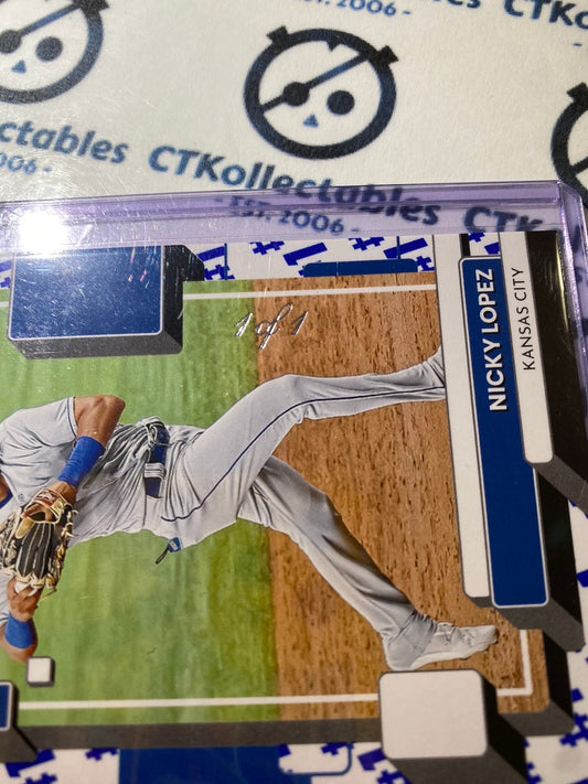 2022 Panini Donruss Baseball Nicky Lopez Number One Emoji 1/1 #91 Kansa city