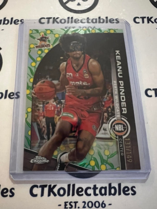 2023-24 Topps NBL Chrome Keanu Pinder Golden Wattle REFRACTOR #131/149 Wildcats