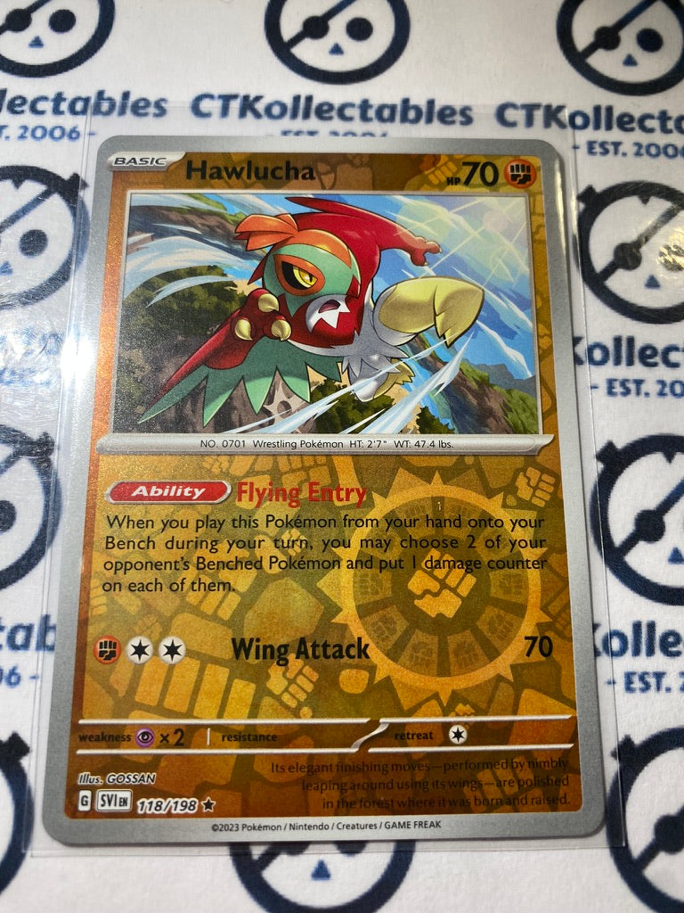 Hawlucha Reverse Holo #118/198 2023 Scarlet & Violet Pokémon TCG