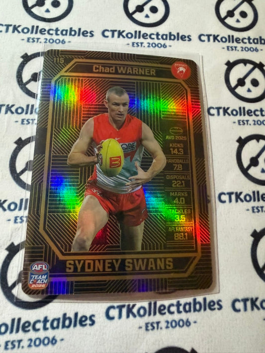 2026 Teamcoach AFL BRONZE Chad Warner #115 Swans