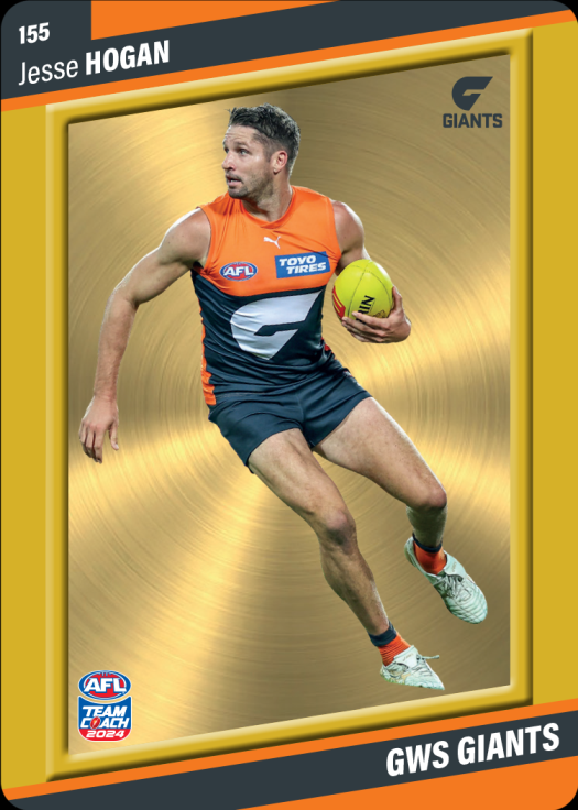 2024 AFL Teamcoach Jesse Hogan Gold #155 GWS