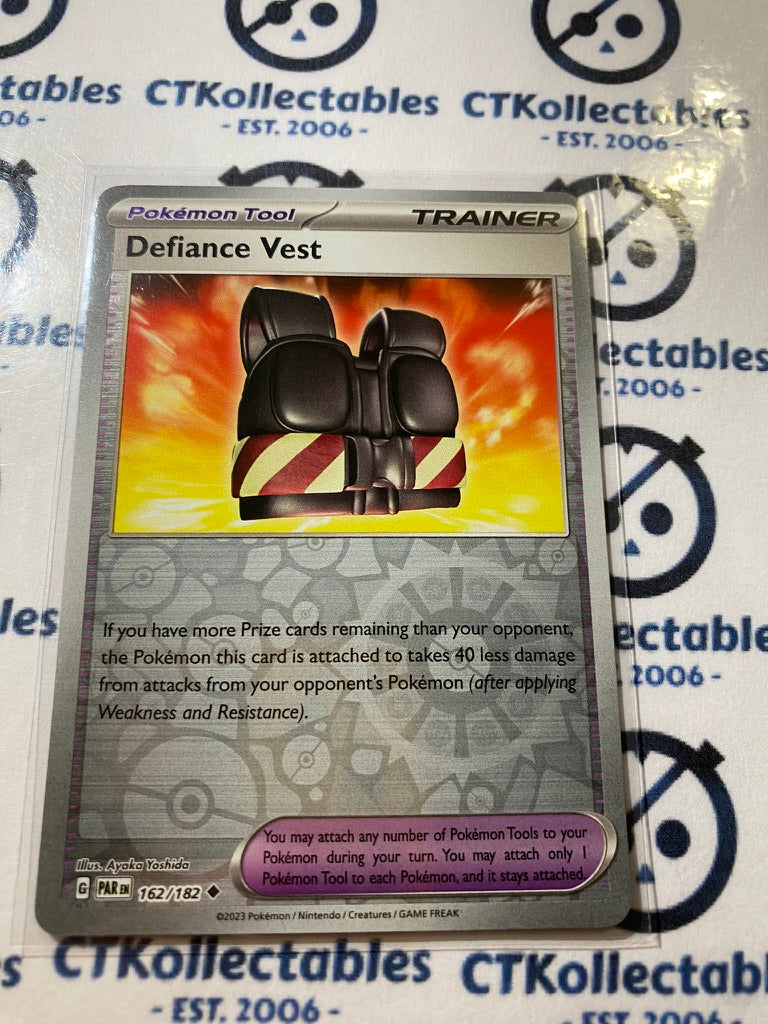 Defiance Vest Trainer Reverse Holo #162/182 2023 Paradox Rift Pokémon TCG