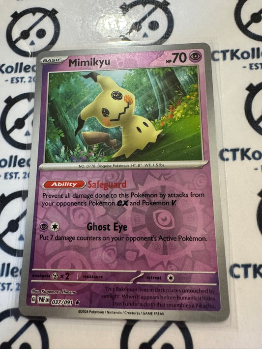 Mimikyu Reverse Holo #037/091 2024 Paldean Fates Pokemon Card