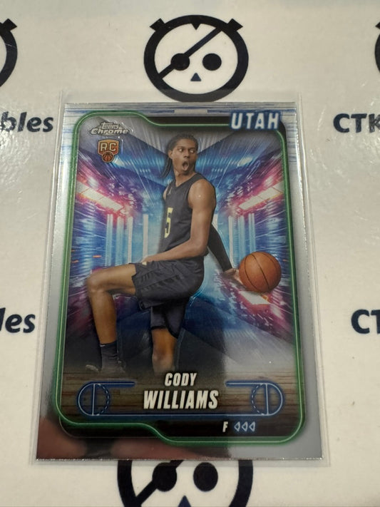 2024/25 Topps NBA Chrome Cody Williams Rookie Base #160 Utah