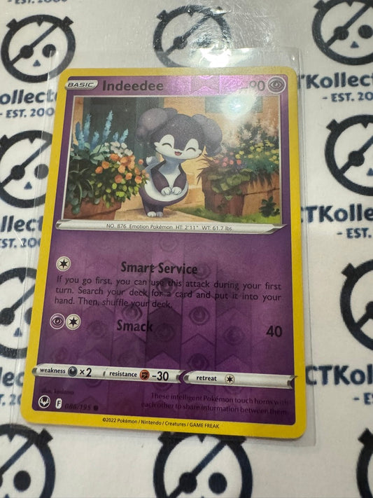Indeedee Reverse Holo #086/195 Sword & Shield Silver Tempest Pokemon Card