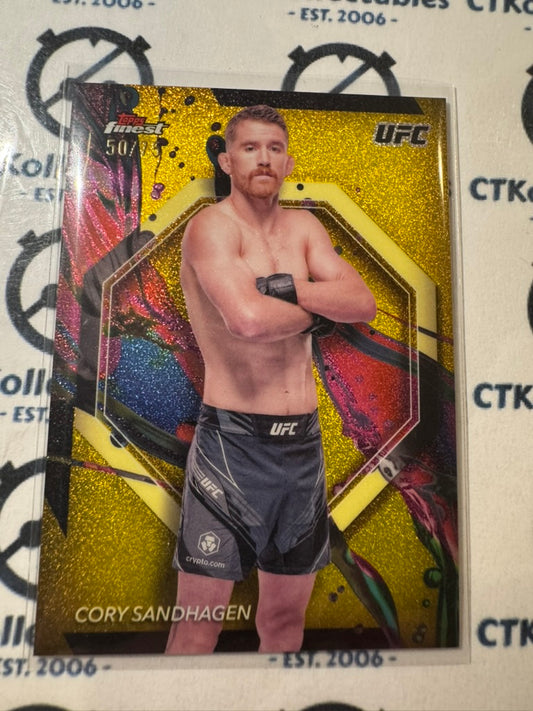 2024 UFC Topps Finest Cory Sandhagen #50/75 Gold Refractor #21 Bantmweight