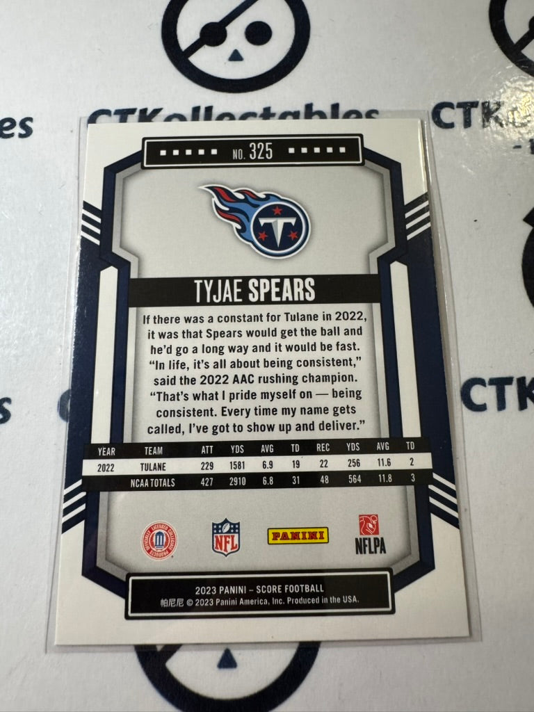 2023 NFL Score Gold #325 Tyjae Spears Tennessee Titans RC