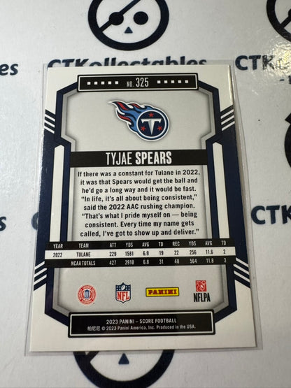 2023 NFL Score Gold #325 Tyjae Spears Tennessee Titans RC