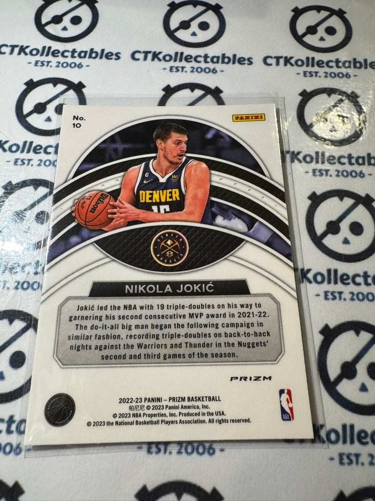 2022/23 Panini NBA Prizm Nikola Jokic Dominance Silver Prizm #10 Nuggets