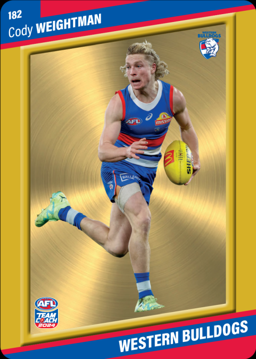 2024 AFL Teamcoach Cody Weightman Gold #182 Bulldogs