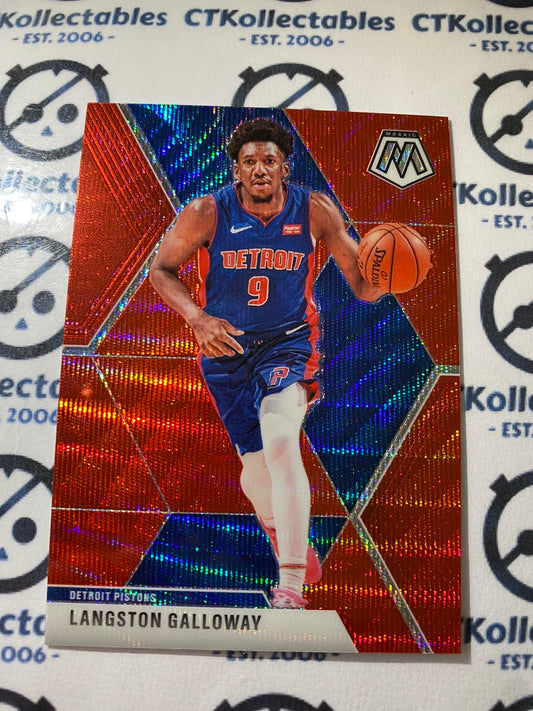 2019/20 Panini NBA Mosaic Langston Galloway Red Prizm #47 Pistons