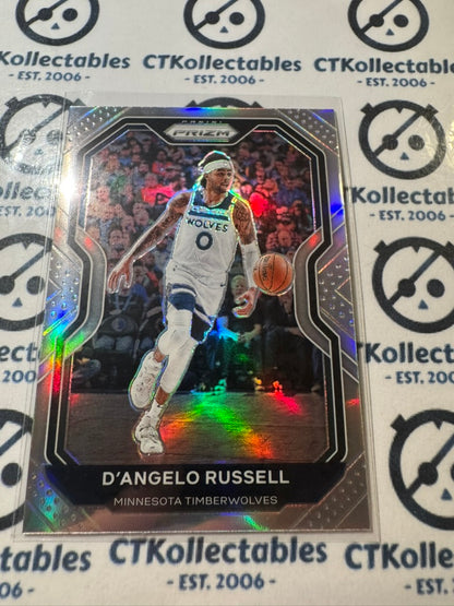 2020-21 NBA Panini Prizm D'Angelo Russell Silver Prizm #95 Timberwolves