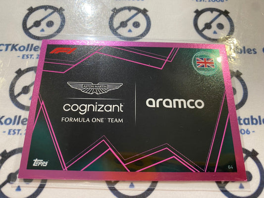 2023 Topps Turbo Attax F1 -Pink Foil Aston Martin Team Logo #64