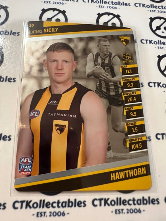 2024 AFL Teamcoach Silver Card #30 James Sicily Hawks