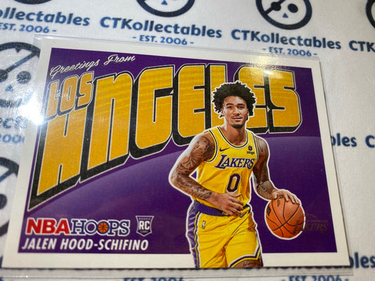 2023-24 Panini NBA HOOPS Jalen Hood-Schifino "Rookie Greetings" Lakers