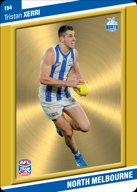 2024 AFL Teamcoach Tristan Xerri Gold #194 Kangaroos