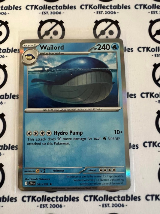 Wailord Holo Rare #041/159 Journey Together Pokemon Card TCG