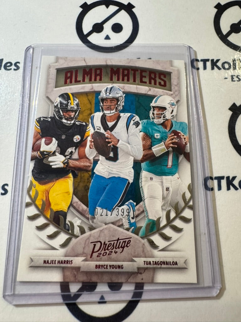 2024 NFL Prestige Alma Mater Red Xtra Points #021/399 Harris/Young/Tagovailoa
