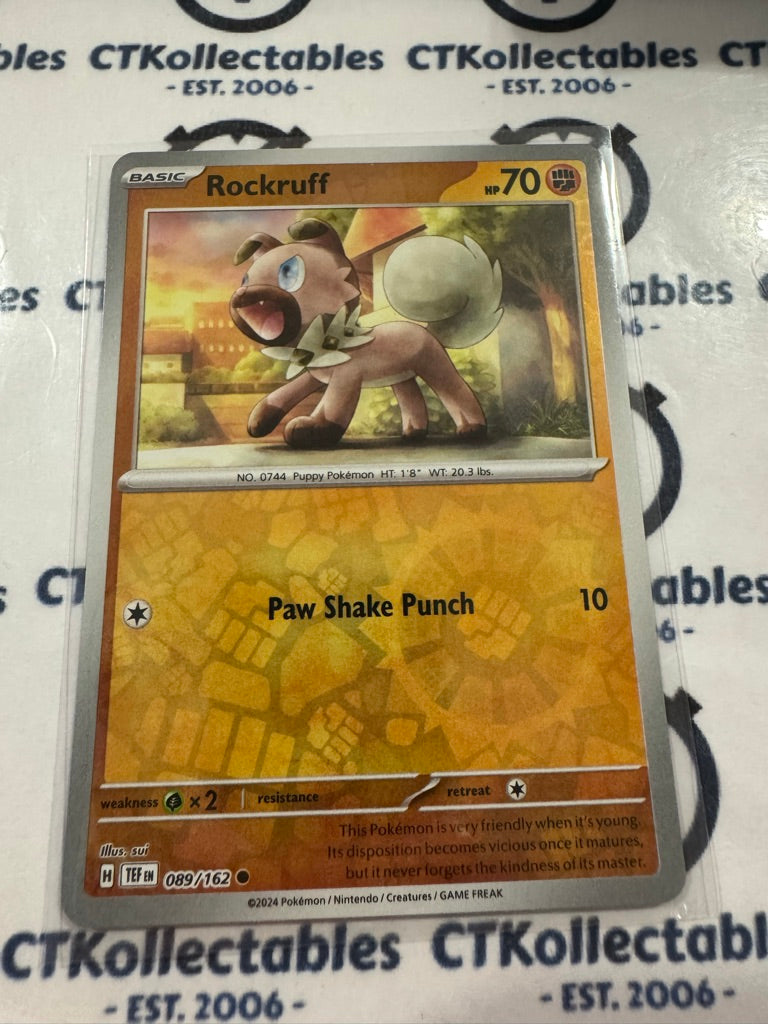 Rockruff Reverse Holo Scarlet & Violet Temporal Forces # 089/162 Pokemon