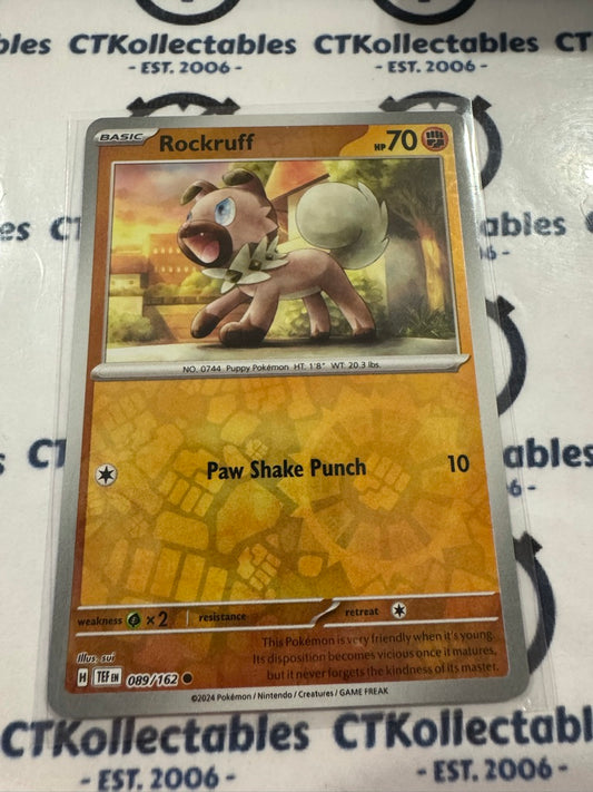 Rockruff Reverse Holo Scarlet & Violet Temporal Forces # 089/162 Pokemon