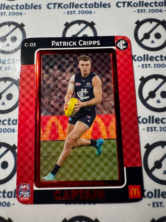 2025 AFL Teamcoach Maccas Captain RED - Patrick Cripps C-03 Blues