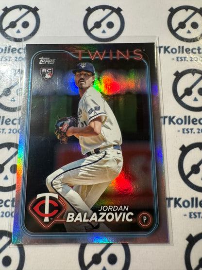 2024 Topps Series 1 Baseball #263 Jordan Balazovic Minnesota Twins Rainbow Foil