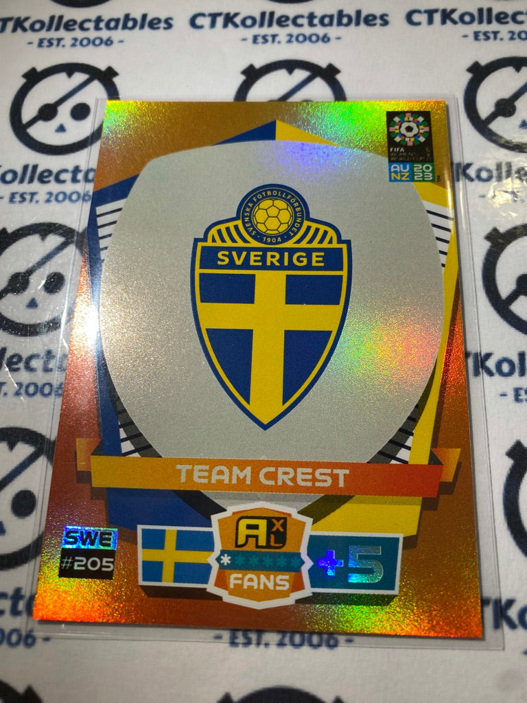 2023 FIFA WWC Adrenalyn Sweeden Team Crest Foil #205 SWE