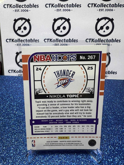 2024-25 Panini NBA HAUNTED HOOPS Rookie Card #267 Nikola Topic, OKC