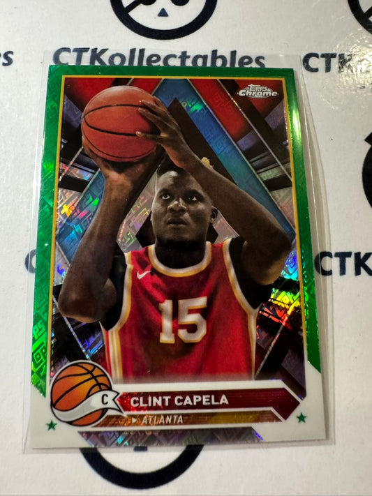 2023-24 Topps NBA Chrome Clint Capela Green Topps Refractor #69 Hawks